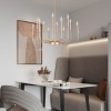BAOURE 31.49in Gold Farmhouse Iron Chandelier, Adjustable Height E12 Bulb, Classic Candle Hanging Pendant Light For Living Room Dining Room - 4 of 4