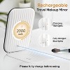FUNTOUCH  Adjustable and Rechargeable Travel Makeup Mirror with 3-Color 80 LED Lights and 10X Magnification, Battery,Touch Dimming, White - 2 of 4