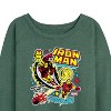 Women's - Marvel - Iron Man Sticker Style Lightweight French Terry Wide Neck Long Sleeve Shirt - 2 of 4