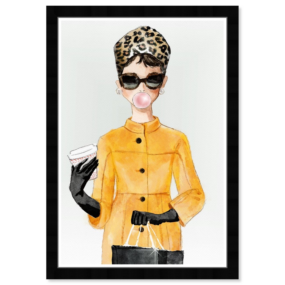 Photos - Other interior and decor 13" x 19" Charade Coat Fashion and Glam Framed Wall Art Yellow - Wynwood S