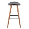 26" Faux Leather Mid-Century Modern Counter Stool with Tapered Wood Legs and Metal Footrest for Home Kitchen or Bar (Set of 2) - 3 of 4