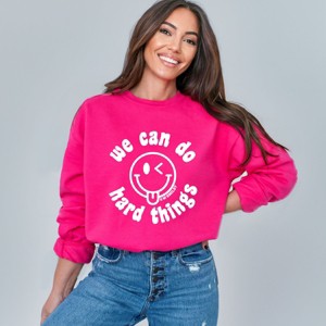 Simply Sage Market S.W.Smiley We Can Do Hard Things Smiley Face Sweatshirt - 1 of 4