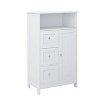 Gulches White Bathroom Standing Storage Cabinet 3 Drawers 1 Door E1-Grade MDF Anti-Tip Kit Multi-Scene Use - 2 of 4