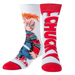 Odd Sox, Chucky Doll Fun Socks for Men Women, Crew, Large, Horror Movie Styles - 1 of 4