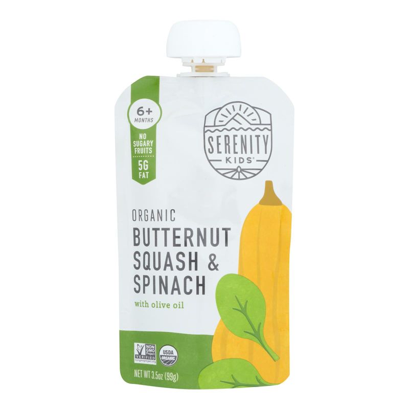 Serenity Kids Organic Butternut Squash and Spinach Puree 6+ Months - Case of 6/3.5 oz, 2 of 8
