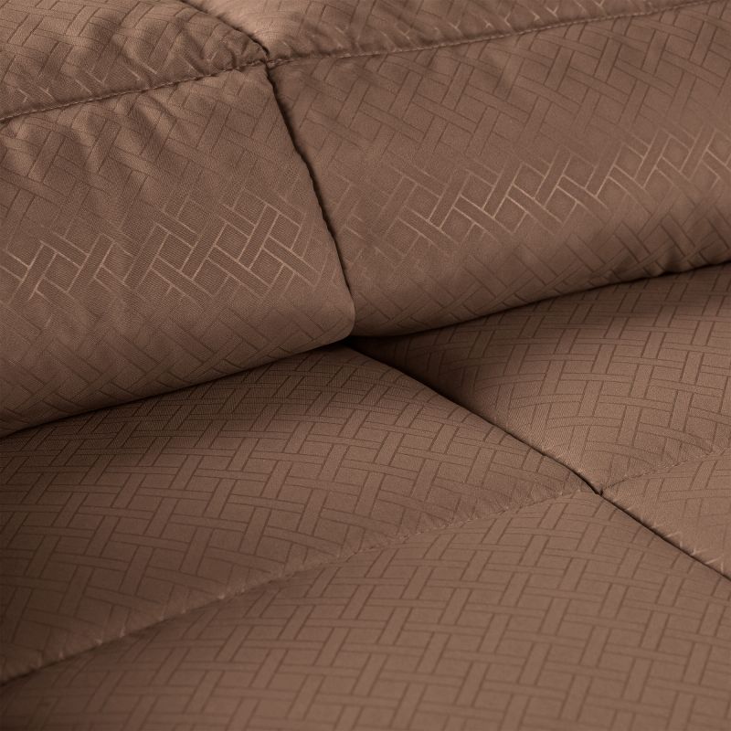 Monochrome Basketweave Plush Microfiber Down Alternative Comforter by Blue Nile Mills, 4 of 8