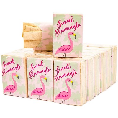 Sparkle and Bash 60-Pack Flamingo Bachelorette Travel Pocket Facial Tissues Packs