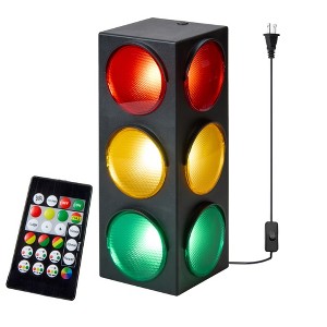 PLAYBEES Traffic Light Lamp with Base – 12.25 Inches of Colorful Blinking Fun for Kids' Decor - 1 of 4