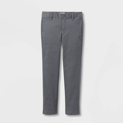 Boys' Slim Straight Fit Uniform Chino Pants - Cat & Jack™ Gray