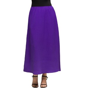24seven Comfort Apparel Womens Elastic Waist A Line Maxi Skirt - 1 of 4