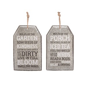 Transpac Metal Porch Rules Decor Set of 2 Spring Home Decorations - 1 of 1