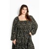 Women's Plus Size Dahlia Tiered Maxi Dress - olive | CITY CHIC - 3 of 4
