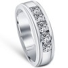 Pompeii3 1 Ct Mens Diamond 5-Stone Wedding Ring Channel Set Classic Ring 10k White Gold - 2 of 4
