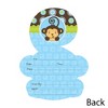 Big Dot of Happiness Blue Monkey Boy - Shaped Fill-in Invitations - Baby Shower or Birthday Party Invitation Cards with Envelopes - Set of 12 - 3 of 4