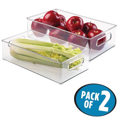 iDESIGN Plastic Refrigerator and Freezer Storage Bin: Clear Kitchen Cabinet & Fridge Organizers, Set of 2, 14.5"x8"x4" — фото 3