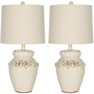 Marquesa Vase Lamp (Set of 2) - 24 Inch Height - LIT4043 - Cream - Safavieh - 1 of 4