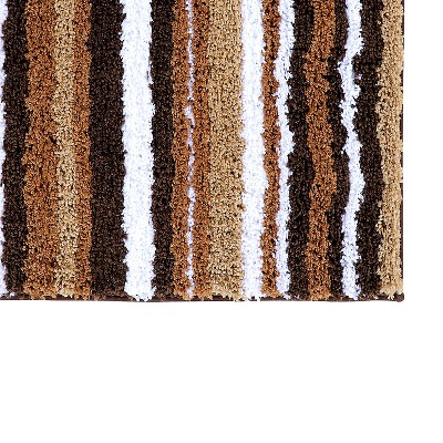 Griffie Café Brown and White Polyester Bath Rug Set