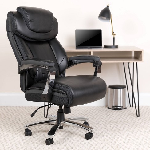 52" Leather Executive Swivel Ergonomic Office Chair With Height