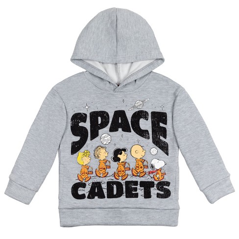 Peanuts Snoopy Charlie Brown And Friends Little Boys Fleece Hoodie Grey 4