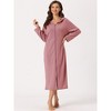 cheibear Women's Zip Up Sweatshirt Robe Hooded Long House Coat Bathrobe Fall Winter - 2 of 4