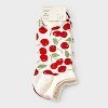 Women's Cherries 3pk Low Cut Socks - A New Day™ Ivory/Red 4-10 - 2 of 3