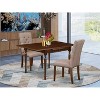 HomeStock 3-Piece Mahogany Finish Rectangular Solid Wood Top with Dropleaf Dining Table Set - 2 of 4
