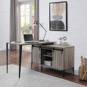 FONTOI Modern Writing Desk Office Desk Modular Table with Storage Cabinet Living Room Corner Desk for Study Home Furniture, Gray, 48"* 48"*31" - 1 of 4