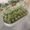 Raised Garden Bed Outdoor, Oval Large Metal Raised Planter Bed for for Plants, Vegetables, and Flowers - Silver - 4 of 4