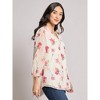 Plus Print V-Neck Pleated Kelly Blouse - 2 of 3
