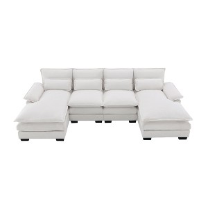 NicBex Modern 110" Sectional Sofa Modular U Shaped Sofa Couch with Waist Pillows for Living Room Apartment - 1 of 4