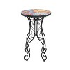 Christopher Knight Home Bella Outdoor Iron and Ceramic Tile Floral Design Accent Table, Colorful/Black - 4 of 4