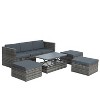 GlasFlength Patio Seating Sets, Contemporary Outdoor Lounge Sets for Comfort, Transform Outdoor Space into a Stylish Scenery, Gray, 82.5"*27.5"*26.7" - 3 of 4