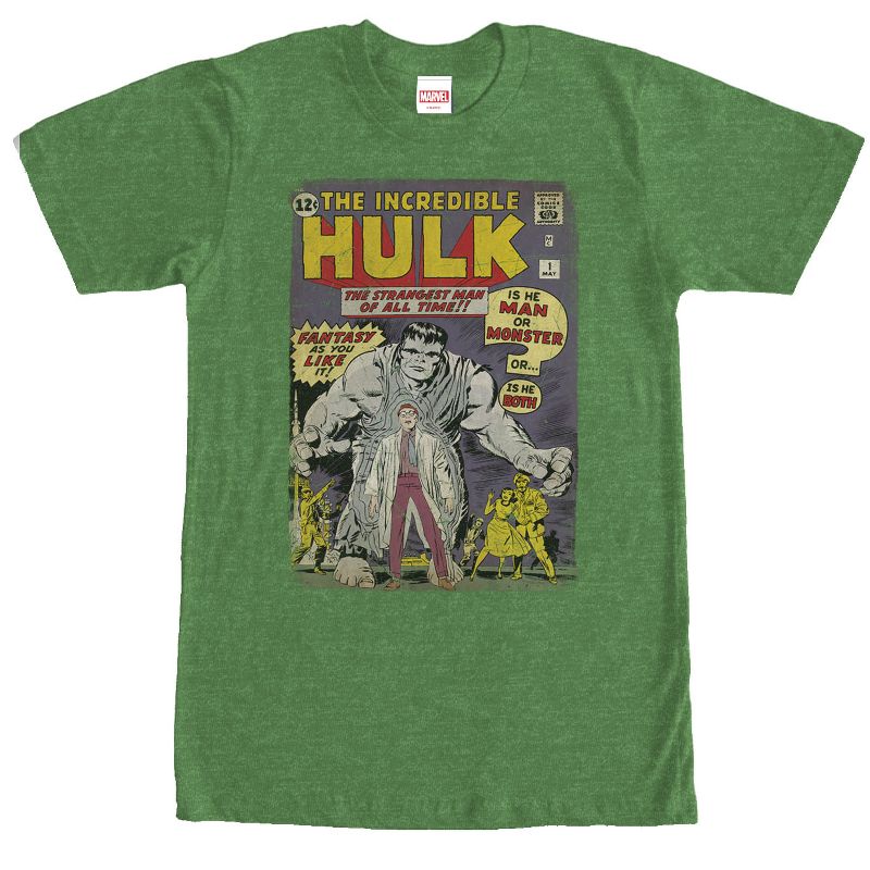 Men's Marvel Hulk Comic Book Cover Print T-Shirt, 1 of 4