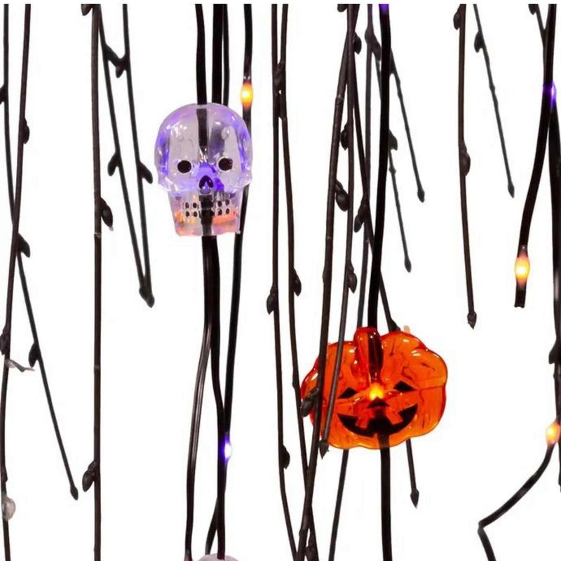 Kurt S. Adler 48.0 Inch Halloween Willow Tree Fairy Lights Pumpkins Skulls Tree Sculptures, 4 of 5