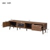 76" Mid-Century Modern TV Stand with Sliding Glass Doors and Drawers for 85 Inch TV,Media Console for Living Room-Baofuwish - 4 of 4