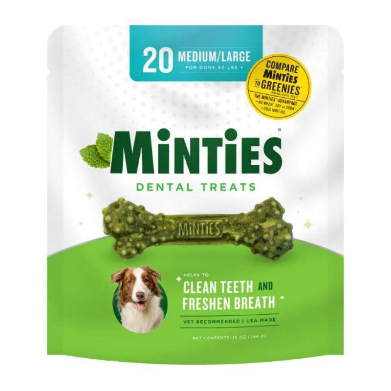 VetIQ Minties - Dental in Peppermint Flavor Dog Treat - Medium/Large, 1 of 11