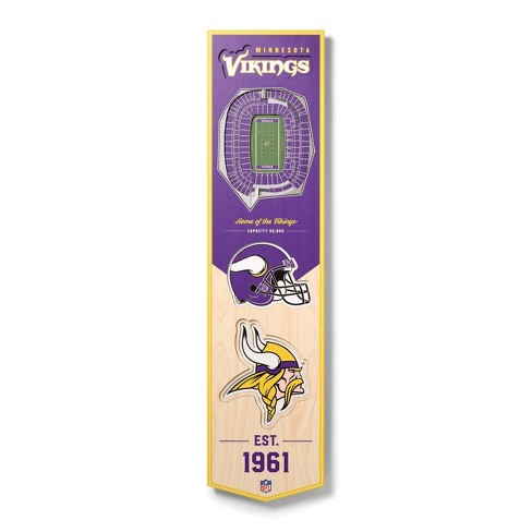 Nfl Minnesota Vikings 3d Logo Series Wall Art - 12x12 : Target