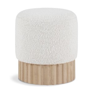 Meridian Furniture,Veranda Boucle Fabric Ottoman/Stool - 1 of 4