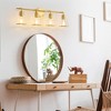 POWLIG Modern Vanity Light - Dimmable Bathroom Fixture with Clear Cone Glass Shades for Bedroom, Makeup Mirror Lighting - 3 of 4