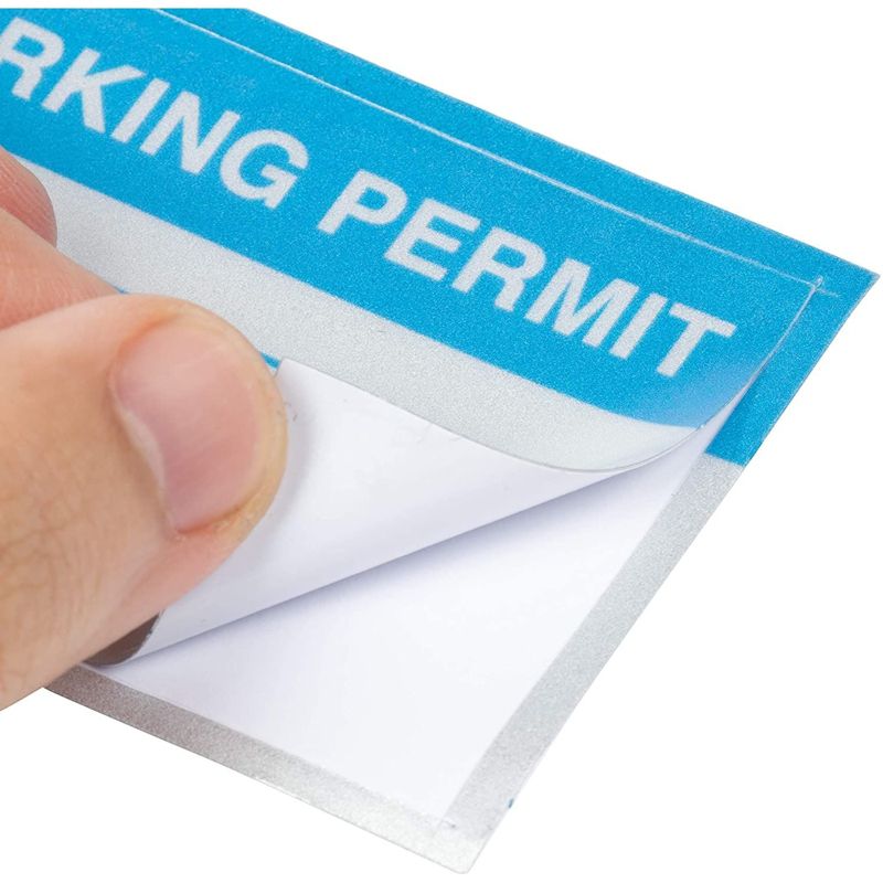Juvale 100-Pack 1-100 Reflective Sequentially Numbered Parking Permit Stickers (2 x 3 in), 3 of 6