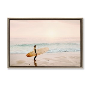Stupell Industries Surfer Cowgirl on Beach, 31" x 21" - 1 of 4