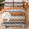 Boho Queen Quilt Set, Brown Grey Bohemian Bedspread, Reversible Microfiber Coverlet 96x90 3 Pieces - 3 of 4