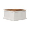 LIVAREEmlen 31.5" Farmhouse Coffee Table, Square Wood Center Table with Hinged Lift Top and Large Hidden Storage Compartmen for Living Room-White - 2 of 4