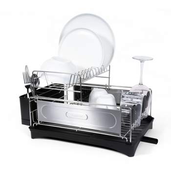 2-Tier Over Sink Adjustable Dish Drying Rack for Kitchen Counter Storage -  Costway