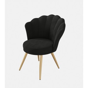 Dexmalle Accent Chair with Gold Metal Legs,Black - 1 of 4