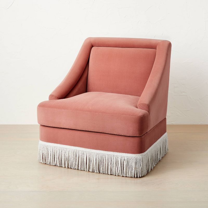 Alberhill Velvet Accent Chair with Fringe - Opalhouse™ designed with Jungalow™, 1 of 12
