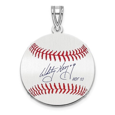 Black Bow Jewelry Sterling Silver Whitey Herzog Signature SM Enamel Baseball Pendant