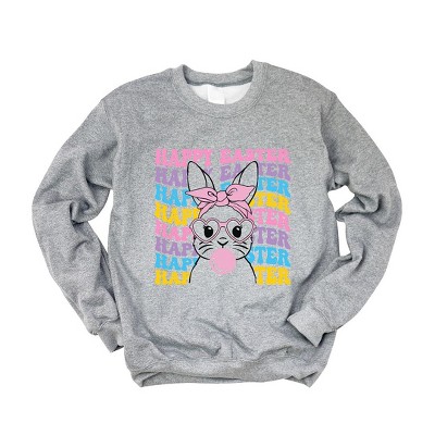 Simply Sage Market Women's Graphic Sweatshirt Groovy Easter Bunny