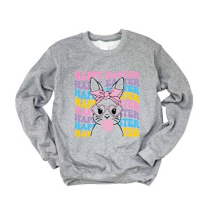 Simply Sage Market Women's Graphic Sweatshirt Groovy Easter Bunny - 1 of 4