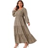 Agnes Orinda Women's Plus Size Polka Dots Boho Flowy Long Lantern Sleeve Ruffle Hem A Line Dresses - 3 of 4